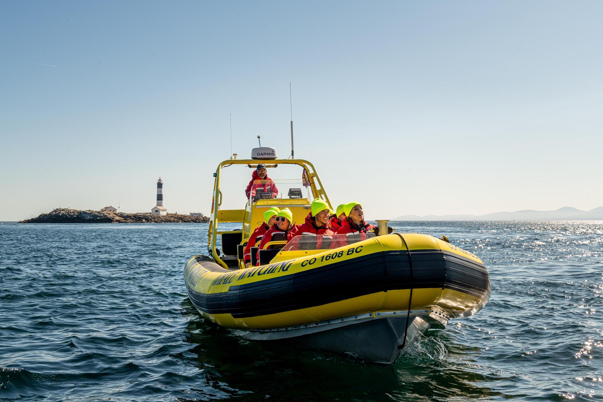 A zodiac tour explores the Salish Sea in Victoria, BC